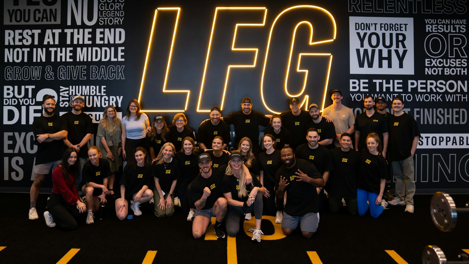 Brand Marketing teammates gather for a fun and fit celebration after launching their latest campaign. 
