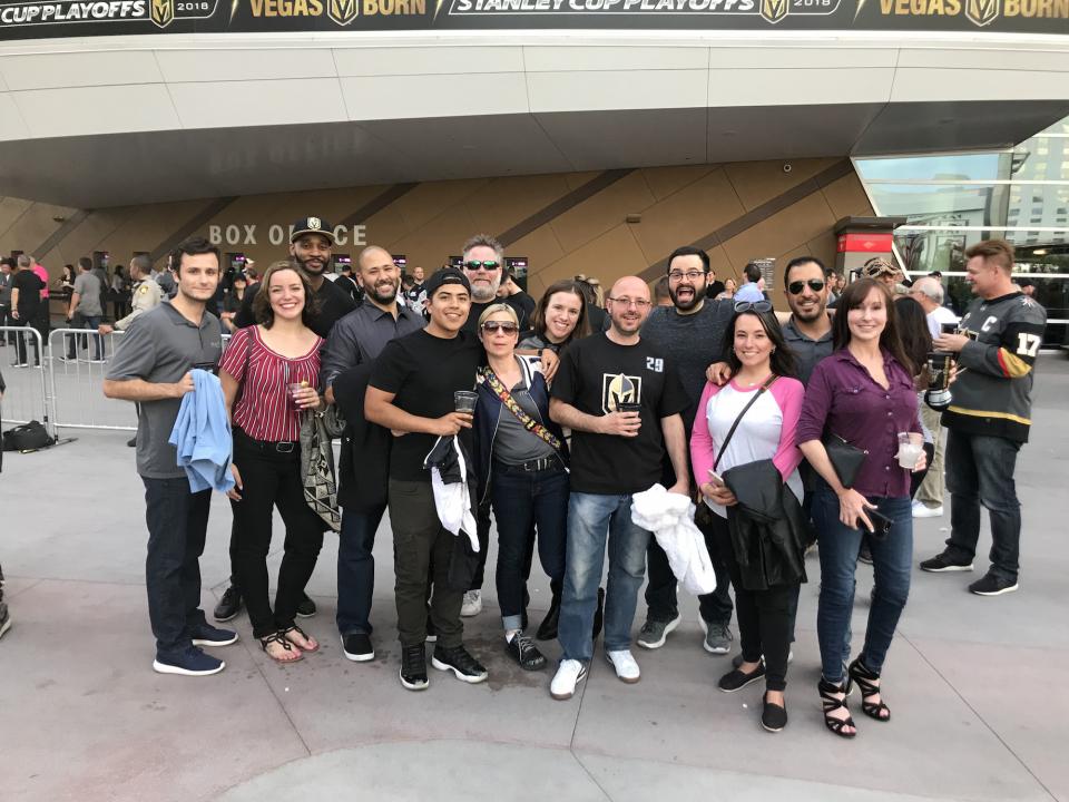 Team outing at the Golden Knights playoff game