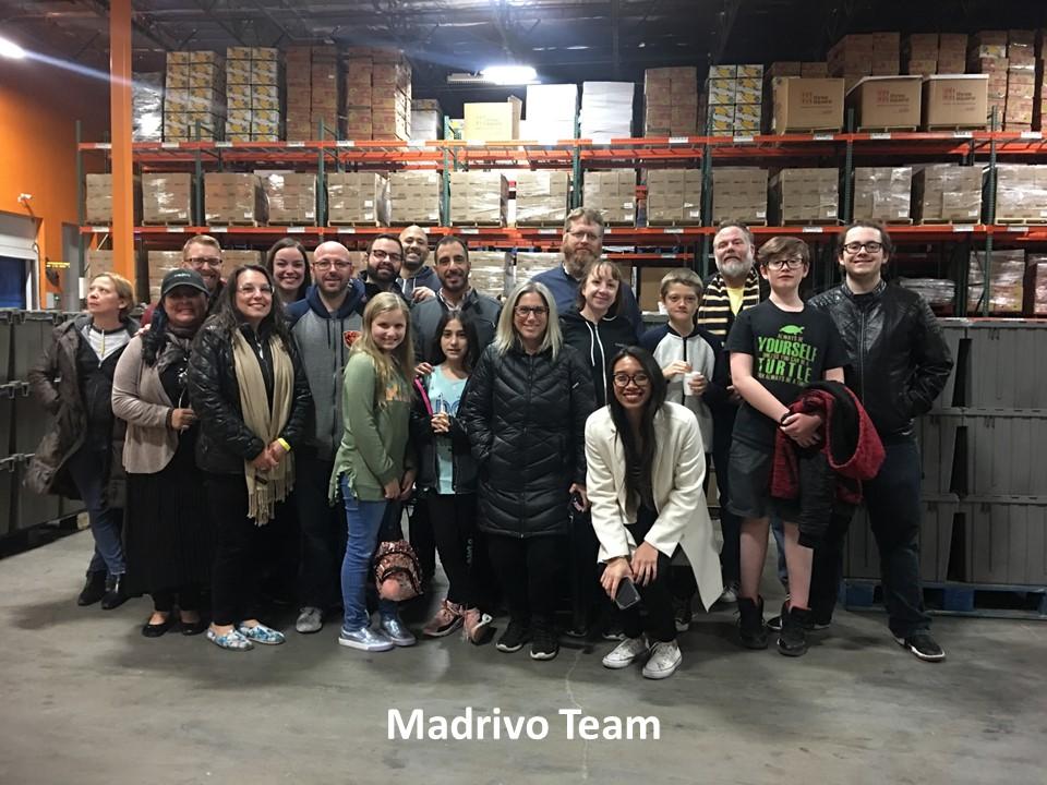 Madrivo team & family/friends volunteering at Three Square