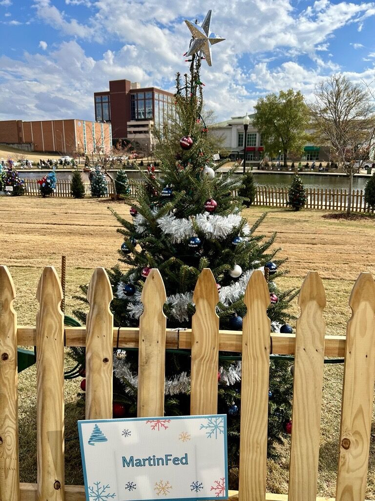 MartinFed Christmas tree at the downtown Huntsville Tinsel Trail. 