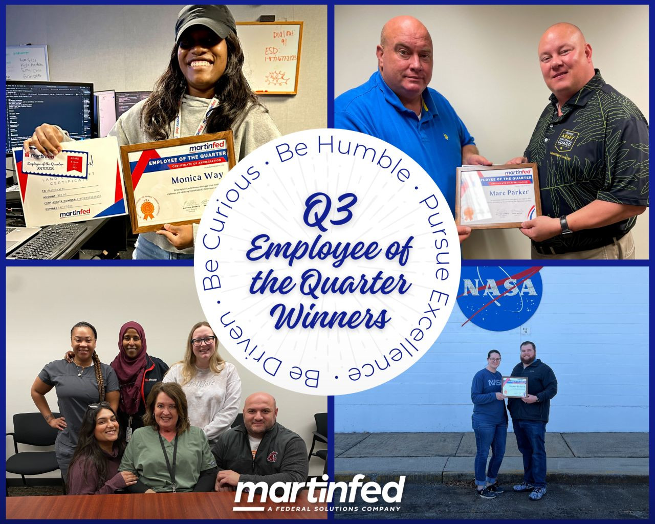 MartinFed Team Members of the Quarter. 