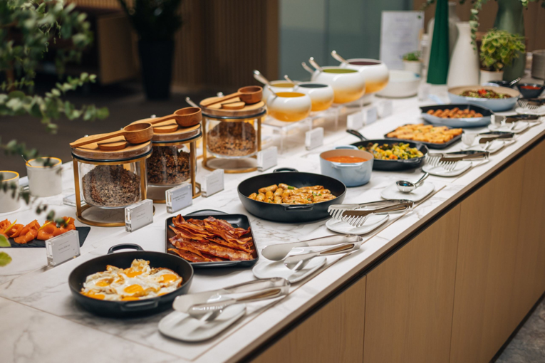 In-office benefits include healthy breakfast, lunch and snack options