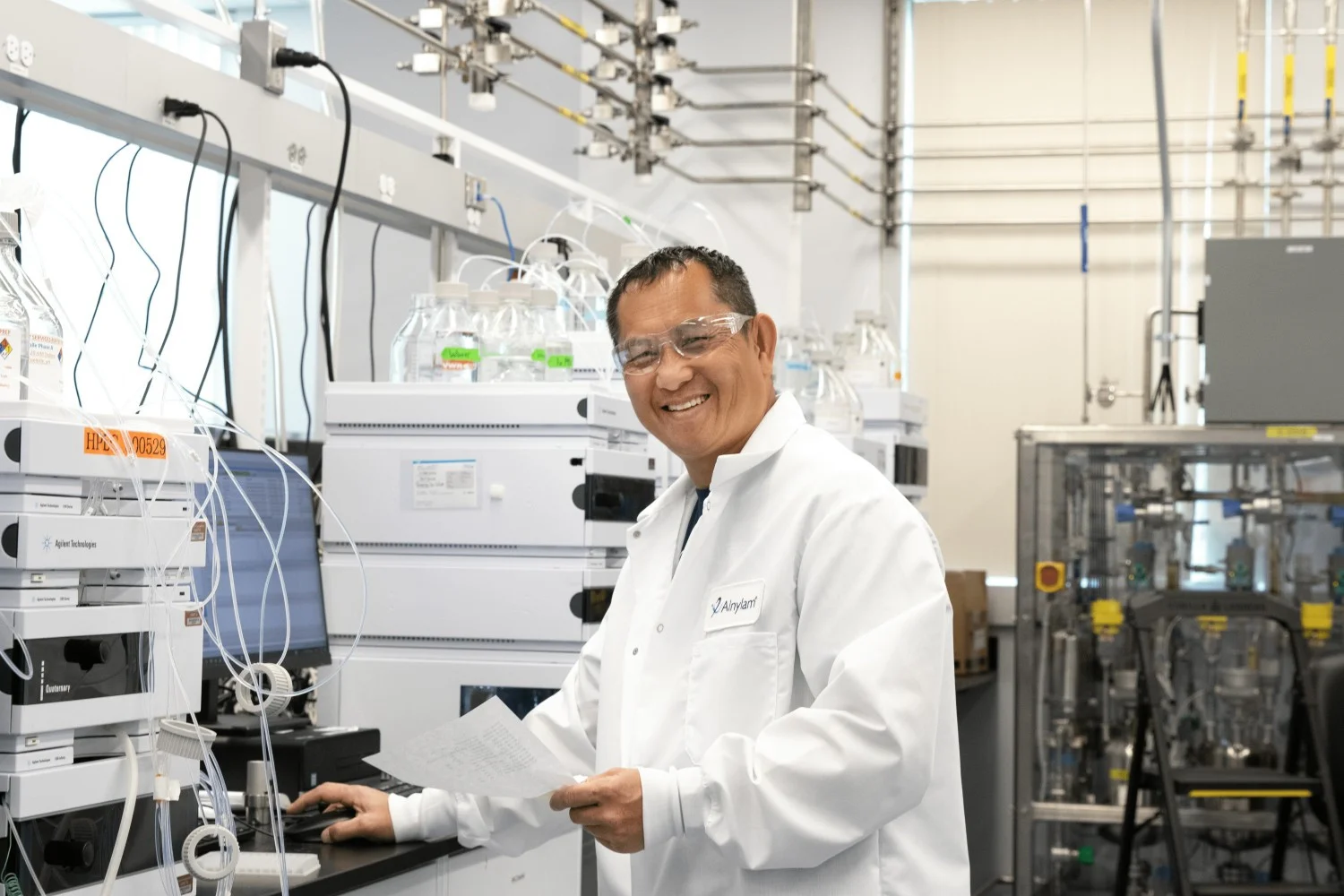 Alnylam employee in the lab