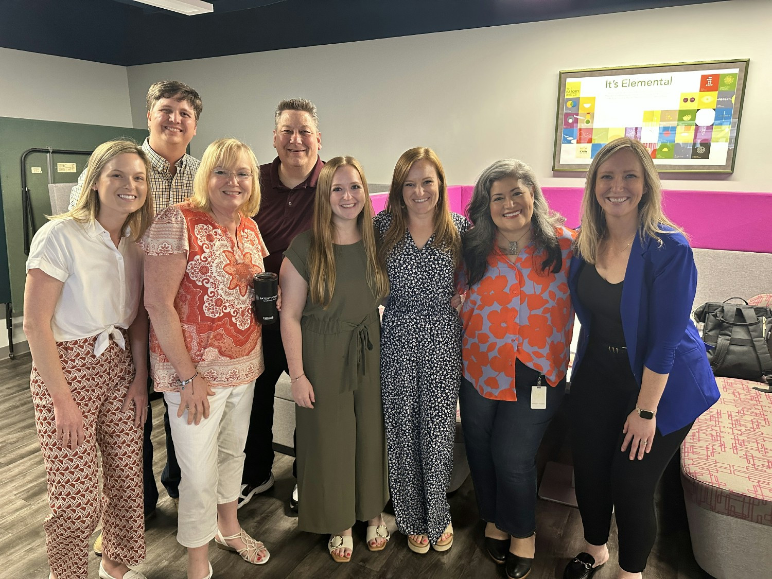 Colleagues enjoying an after work Meet, Greet, and Eat during new team member orientation.