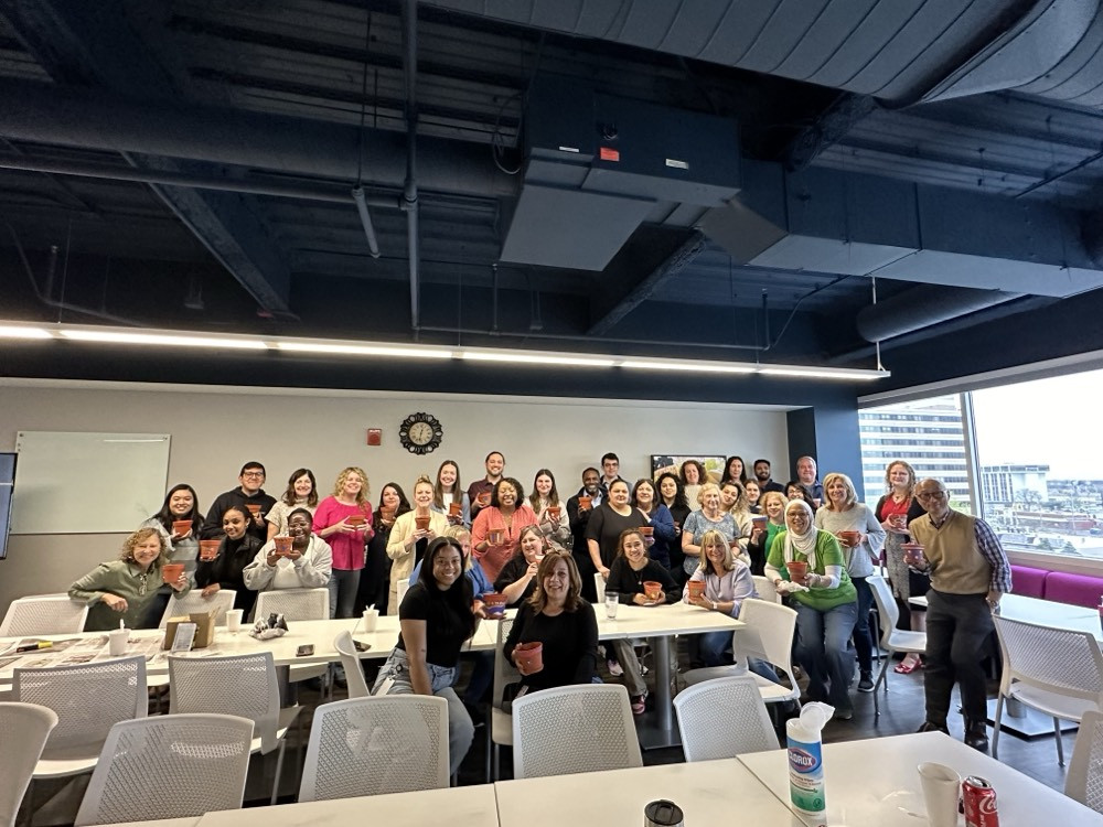 Batory headquarters celebrating Earth Day and our sustainability efforts with a seed-planting party.