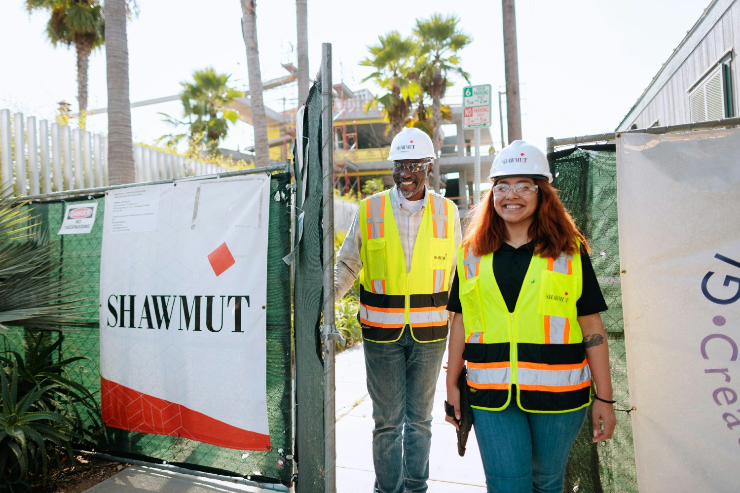 Shawmut employee-owners at a ground-up commercial project in Los Angeles, CA. 