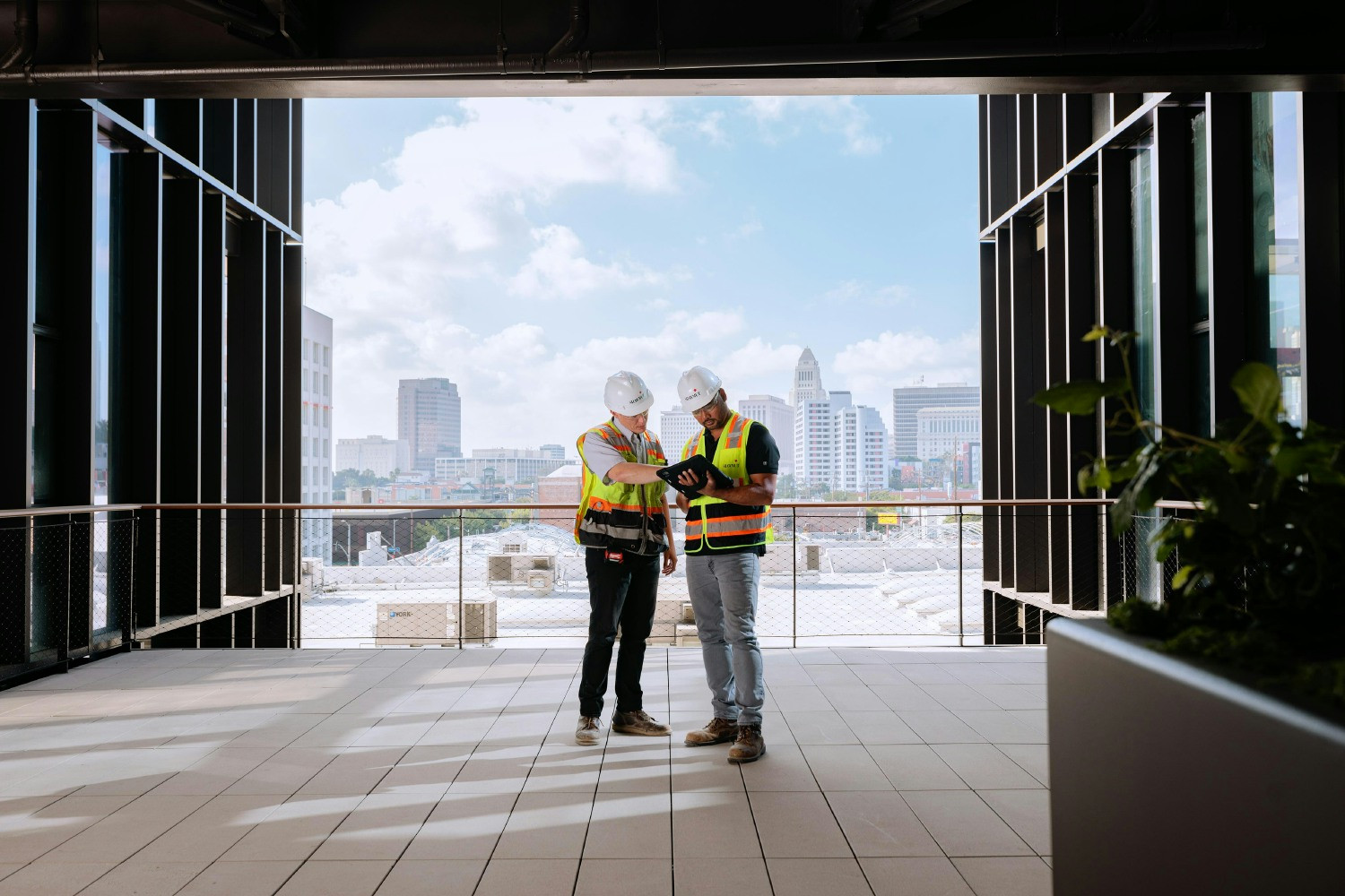Shawmut employee-owners at a ground-up commercial project in Los Angeles, CA.