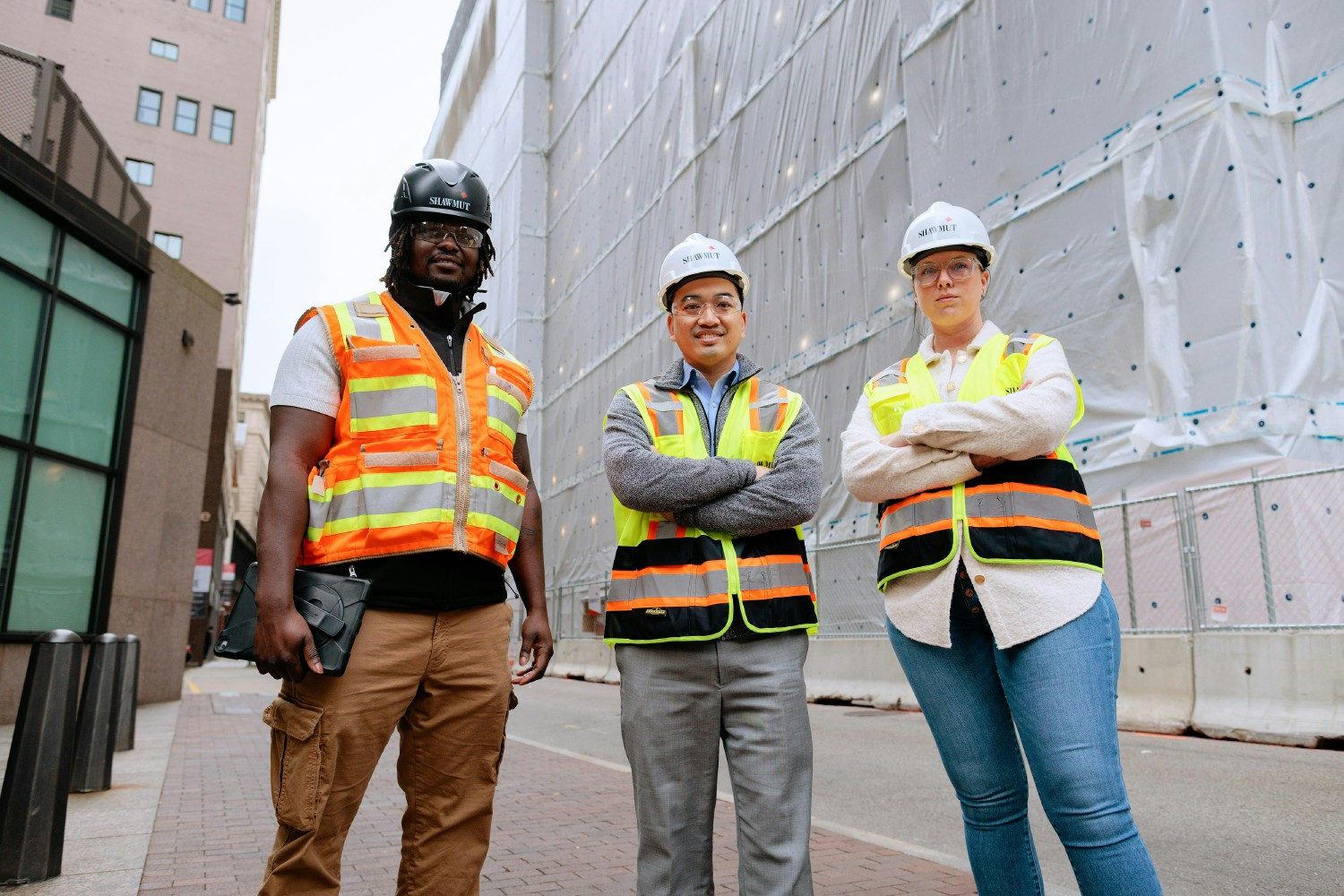 Shawmut employee-owners at a historic preservation and renovation project in Boston, MA.