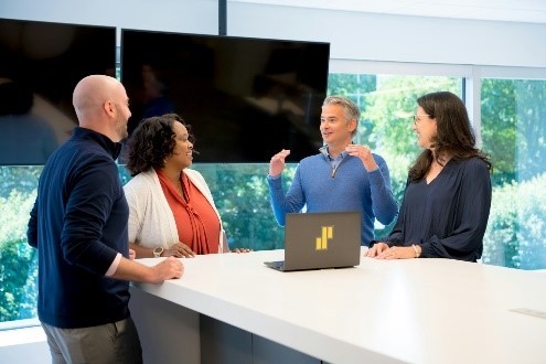 Our CEO, Brian Doubles, connects with our employees at our Stamford, CT headquarters.