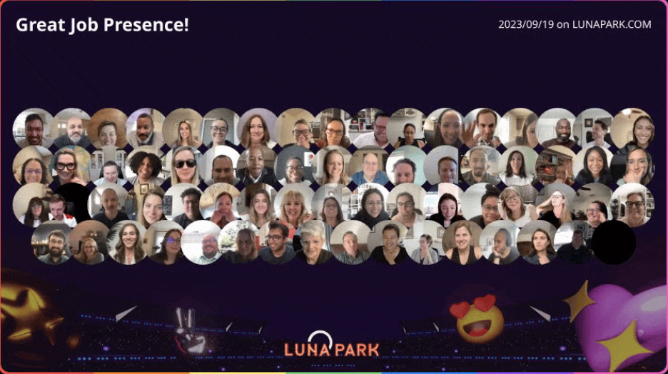 Presence works hard and plays hard! We enjoyed getting together for a virtual game show hosted by Luna Park.