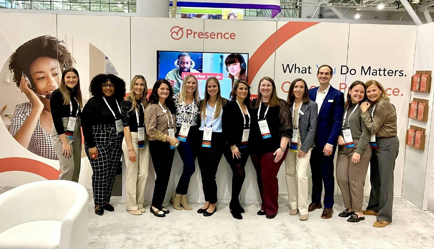 Always a good time to meet and reconnect with clinicians at the annual conference, ASHA. Team Presence 2023!