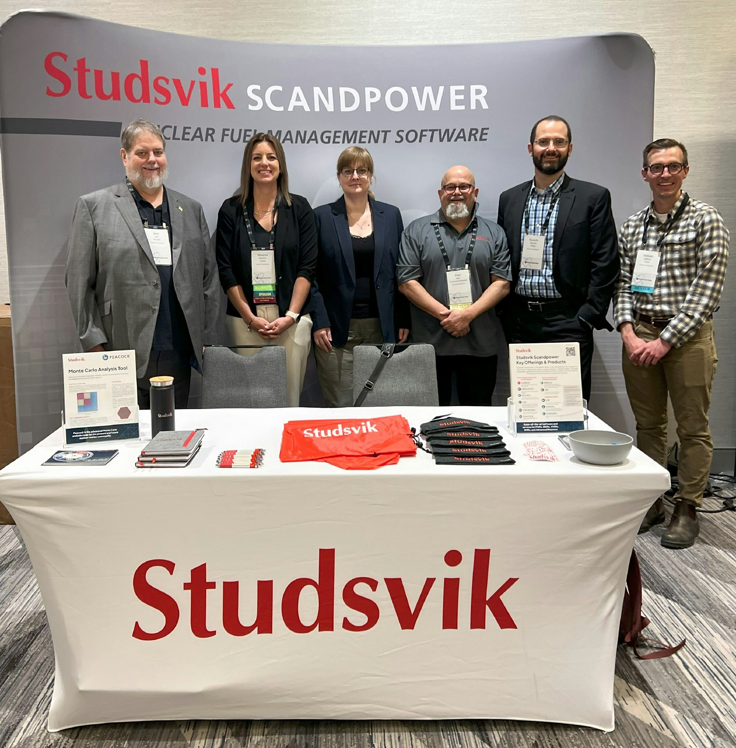 Representatives from Scandpower participating in a trade fair.