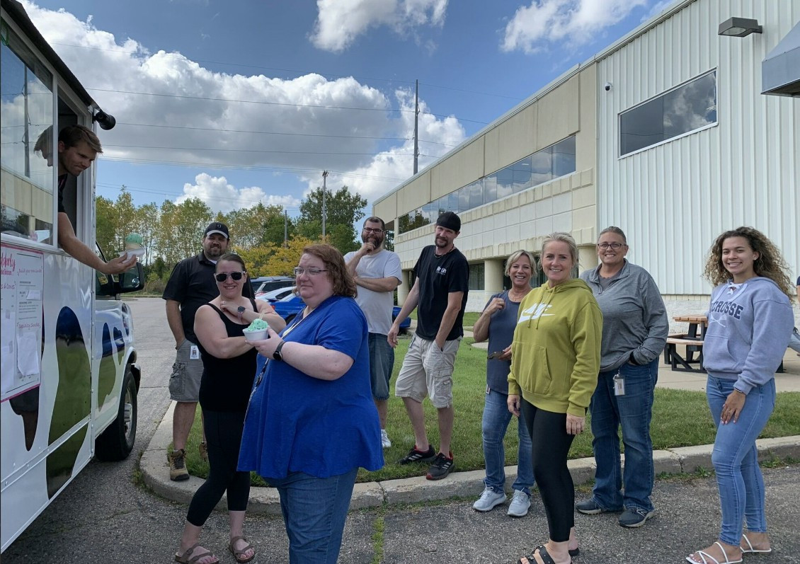 To combat the summer heat, we brought an ice cream truck on site! Our employees got to enjoy the sun with a cool treat. 