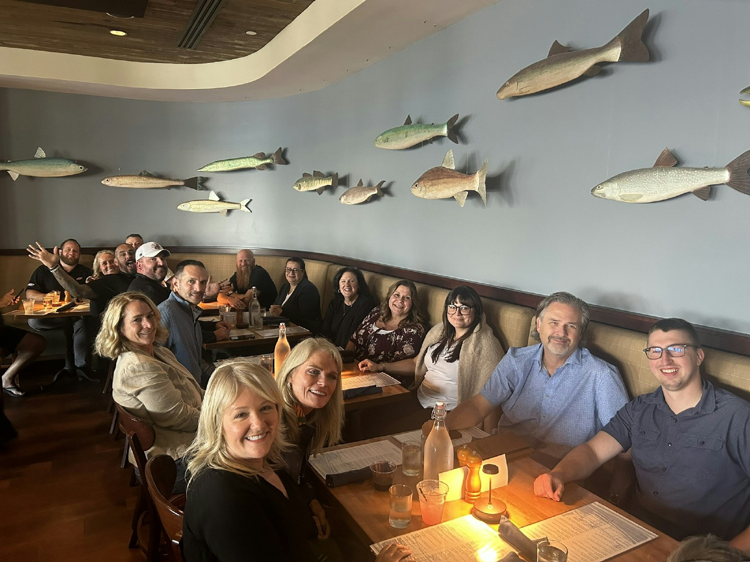 Our extended Leadership Team enjoy a meal together after a long day of strategic planning. 