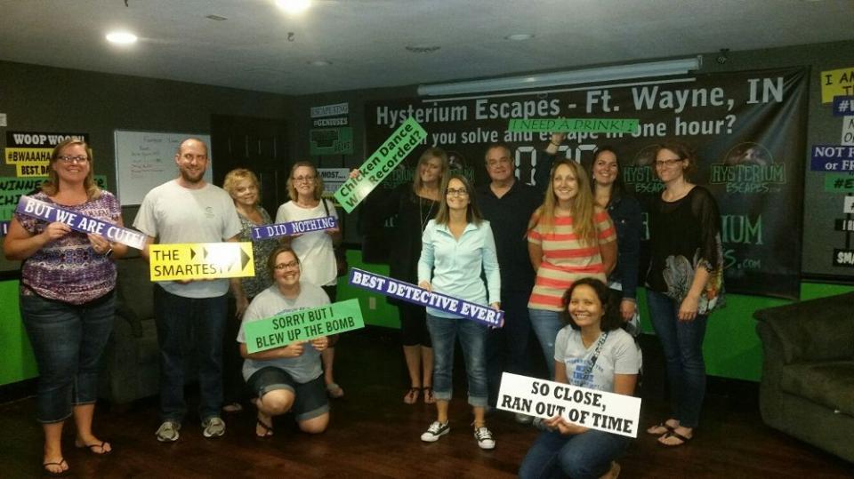 iHire's Angola, Indiana, team escapes an escape room.