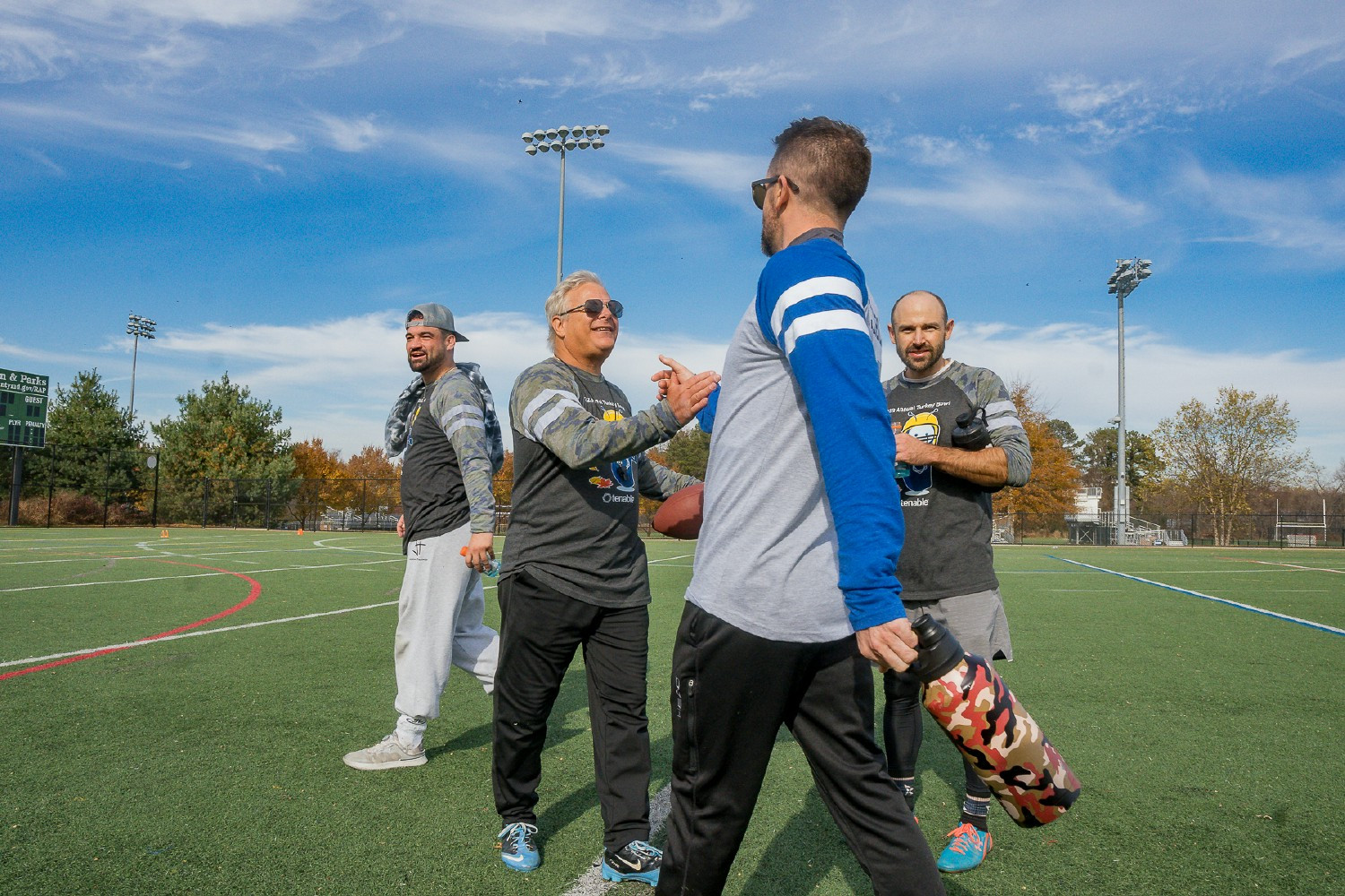 Some of Team Tenable at our yearly Turkey Bowl game at HQ.