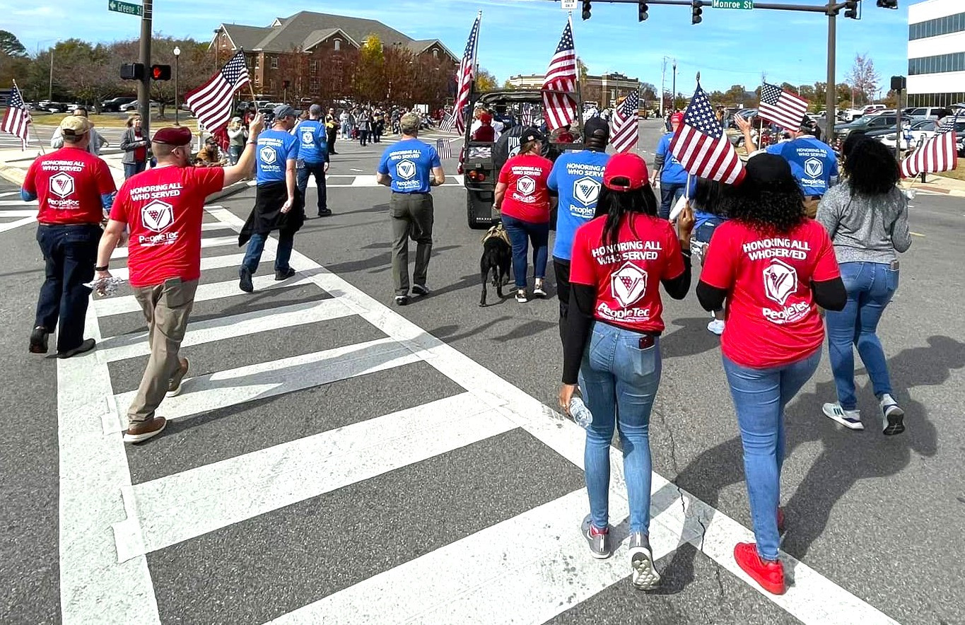Our Veterans Resource Group participating in the annual Veteran's Day Parade.