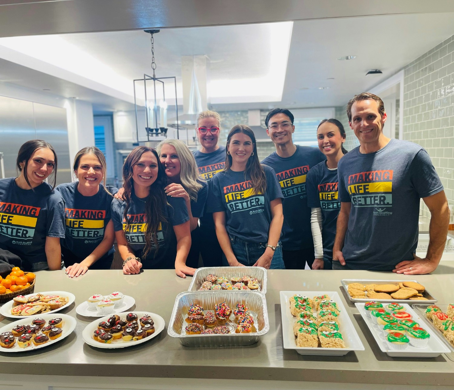 Cooking up kindness! Our team is proud to volunteer at Ronald McDonald House, helping prep meals for families.
