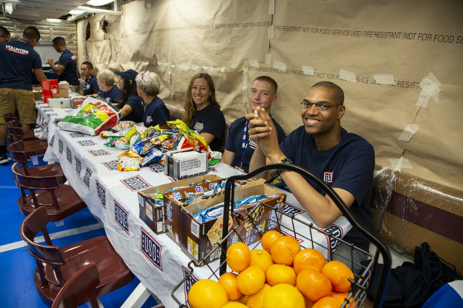 Preparing to bring some smiles to our service members.