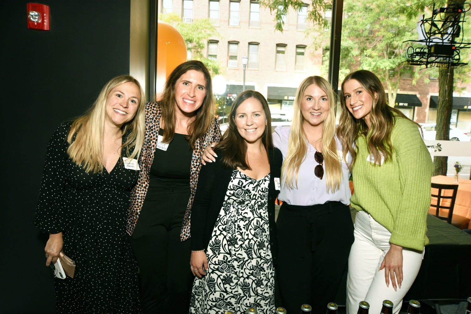 ZS Evanston office team connect at an office event