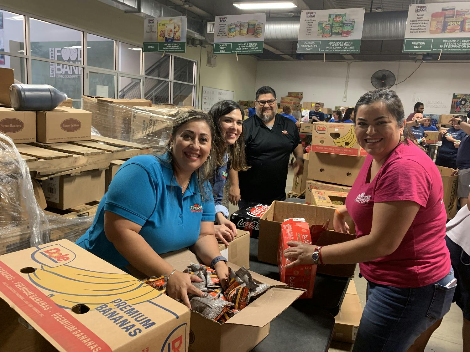 NatureSweet volunteered at the San Antonio Food Bank.