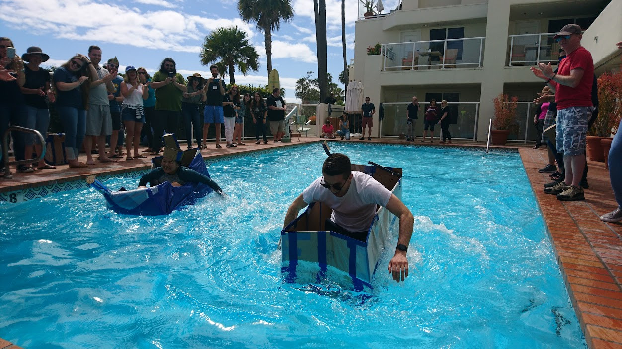 Boat races at the YNAB retreat in Laguna Beach, CA.