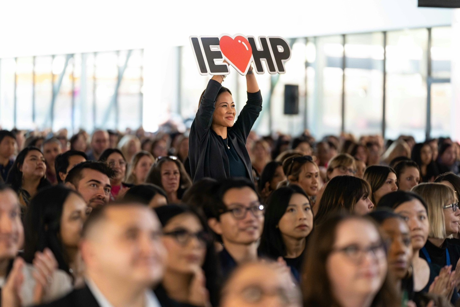 More than 800 employees attend IEHP’s monthly company-wide meetings in-person, while another 1,800 join online.