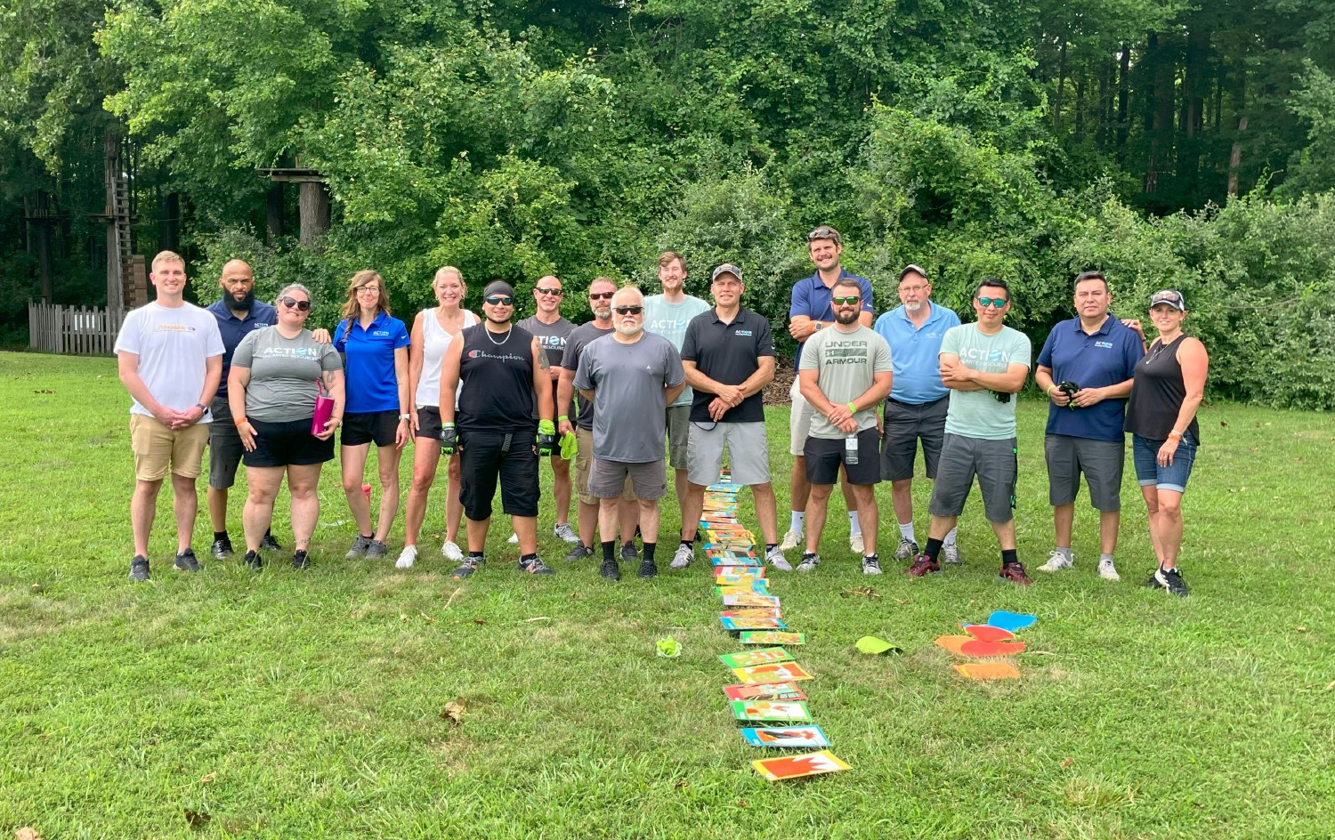 Enjoying some team building at Lums Pond.