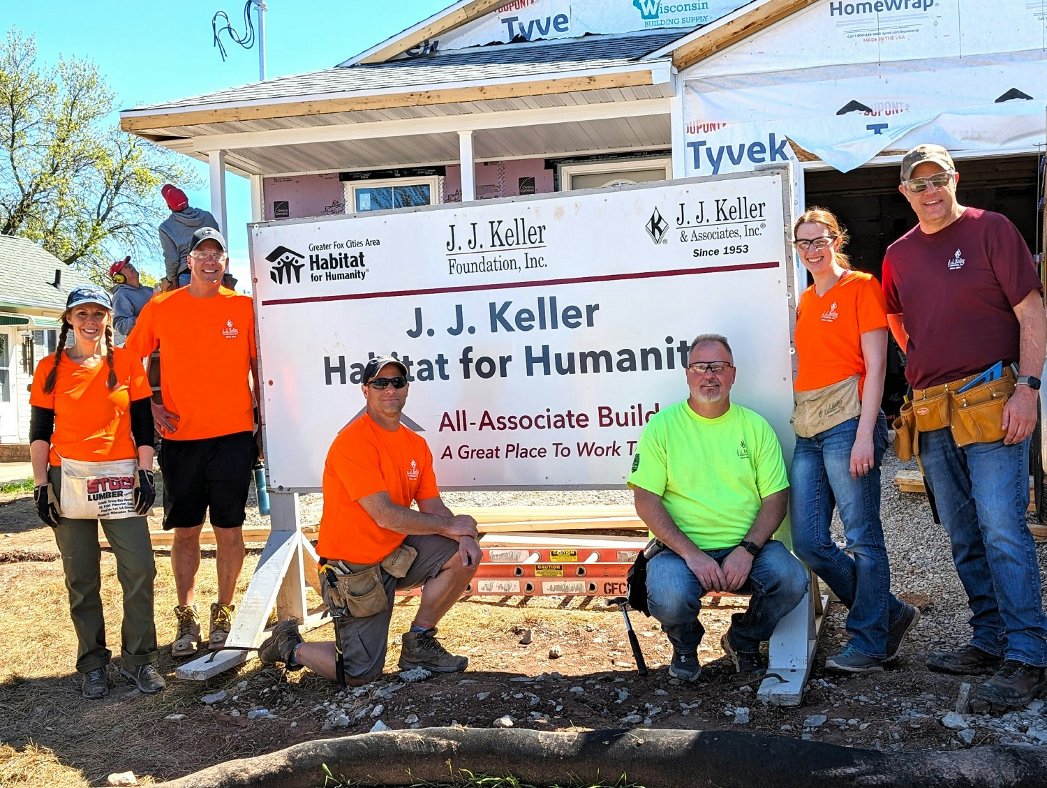 Each year, J. J. Keller associates use paid Difference Maker Hours to volunteer for a Habitat for Humanity build.