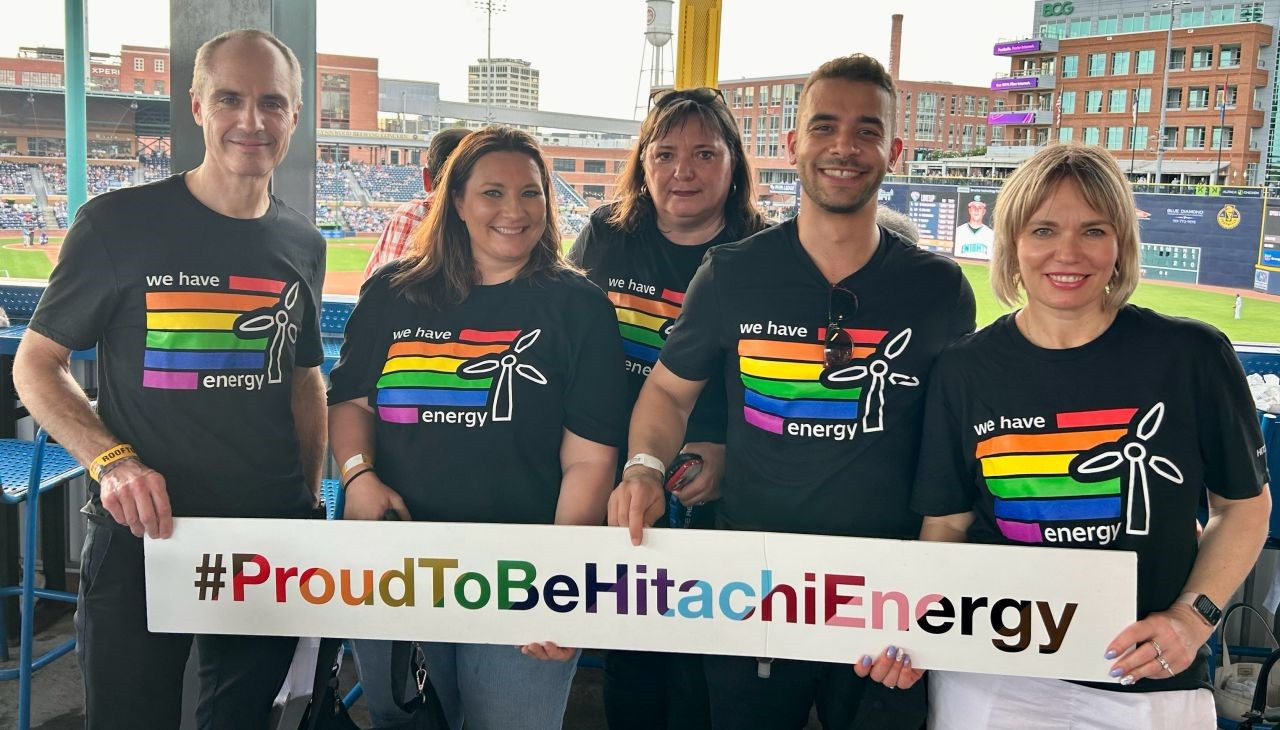 Hitachi Energy US leaders attending our annual company night at the Durham Bulls baseball game.