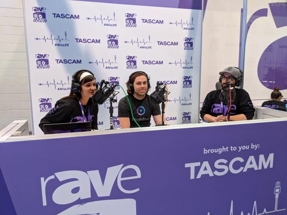 Highfive chats recent news with the rAVe podcast on the Infocomm 2018 show floor