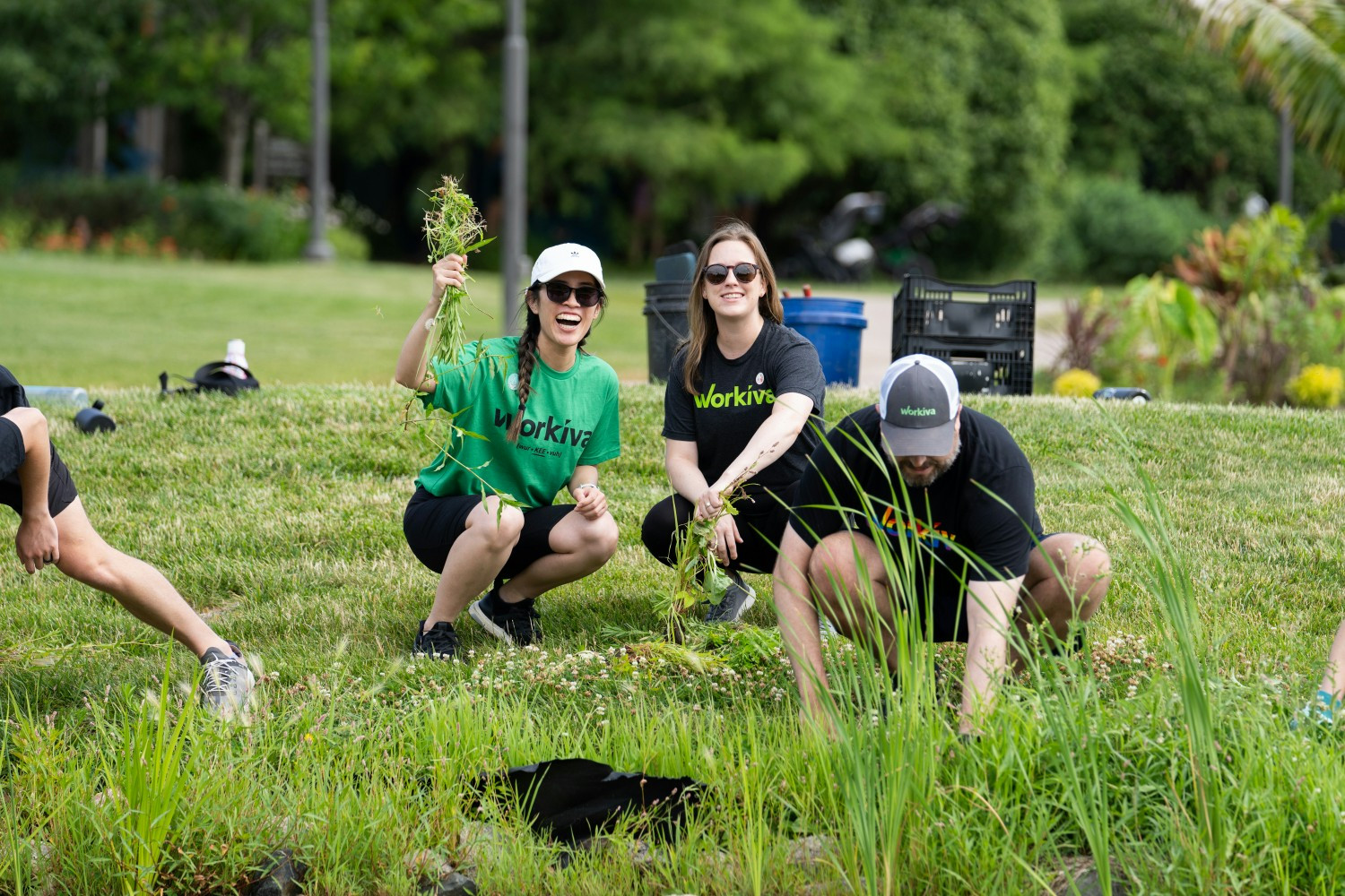 Workiva employees during a team volunteering event