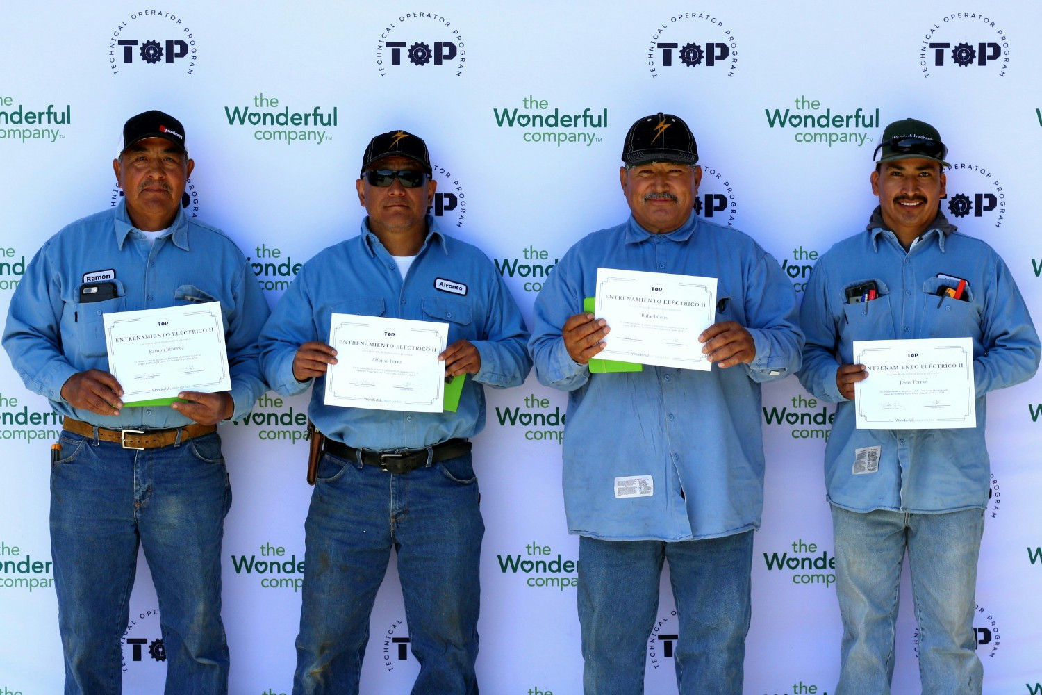 Wonderful Orchards employees graduating from the Wonderful Career Center's Technical Operator Program in Shafter, CA.