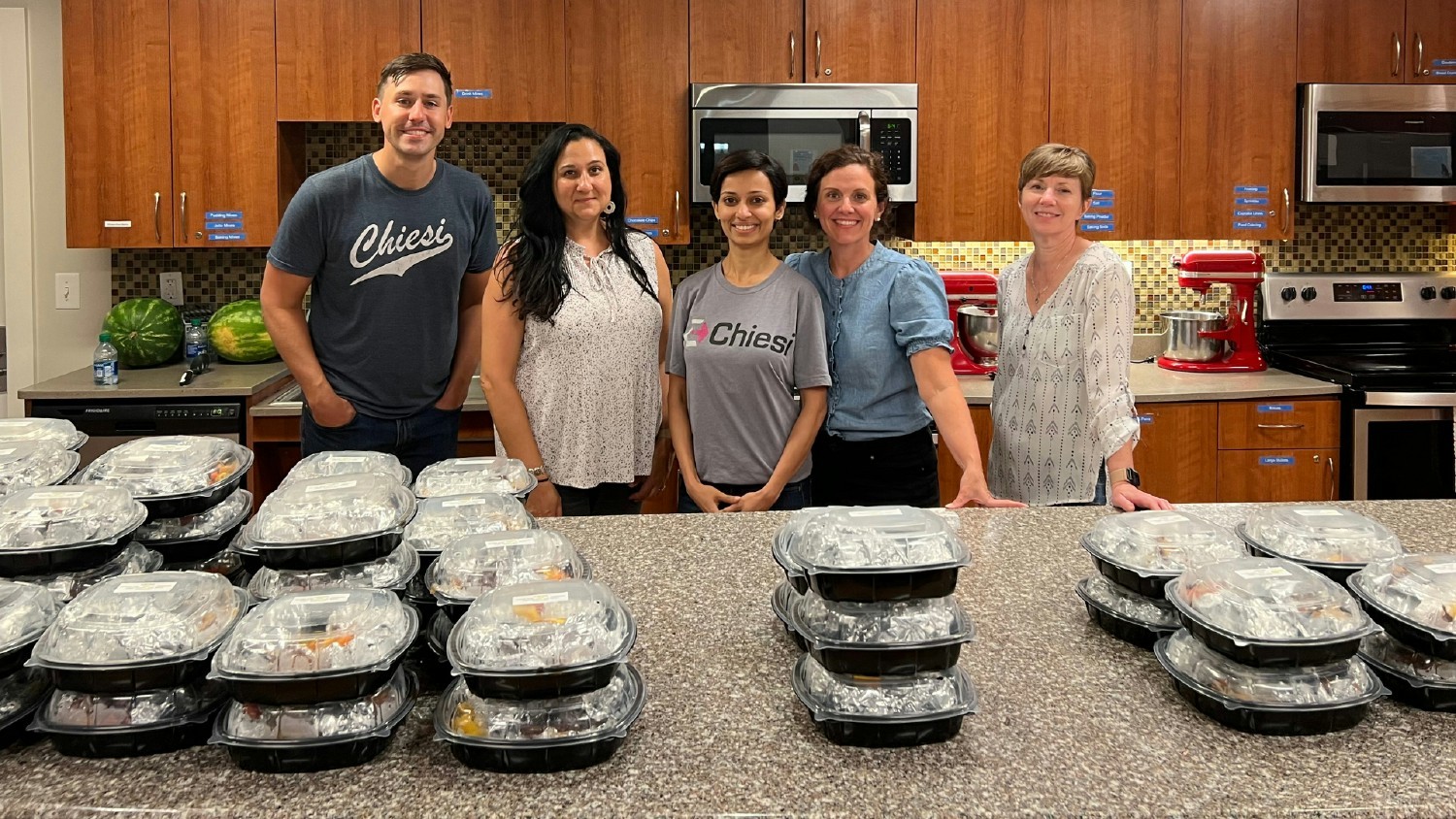 Chiesi USA colleagues help prepare meals for RMHC of the Triangle. 56 colleagues have prepared 715 meals since 2022.