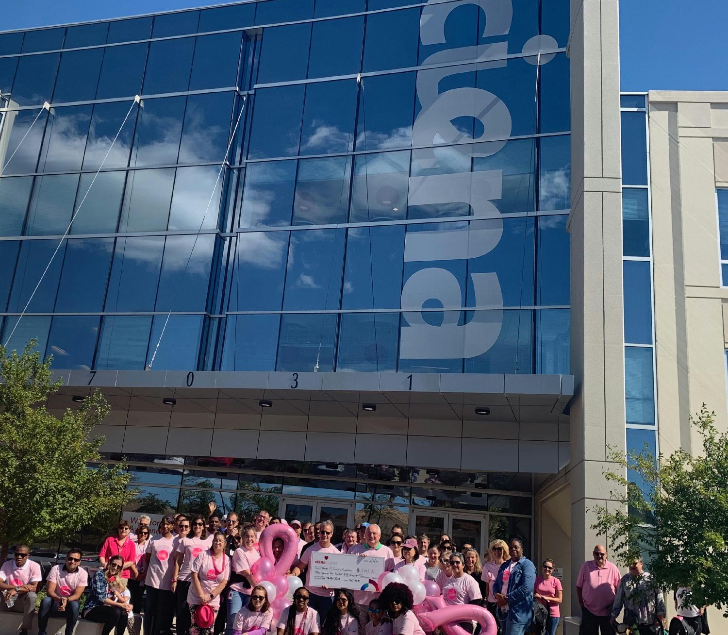 Ciena employees supporting Breast Cancer Awareness in Hanover, MD – October 2019