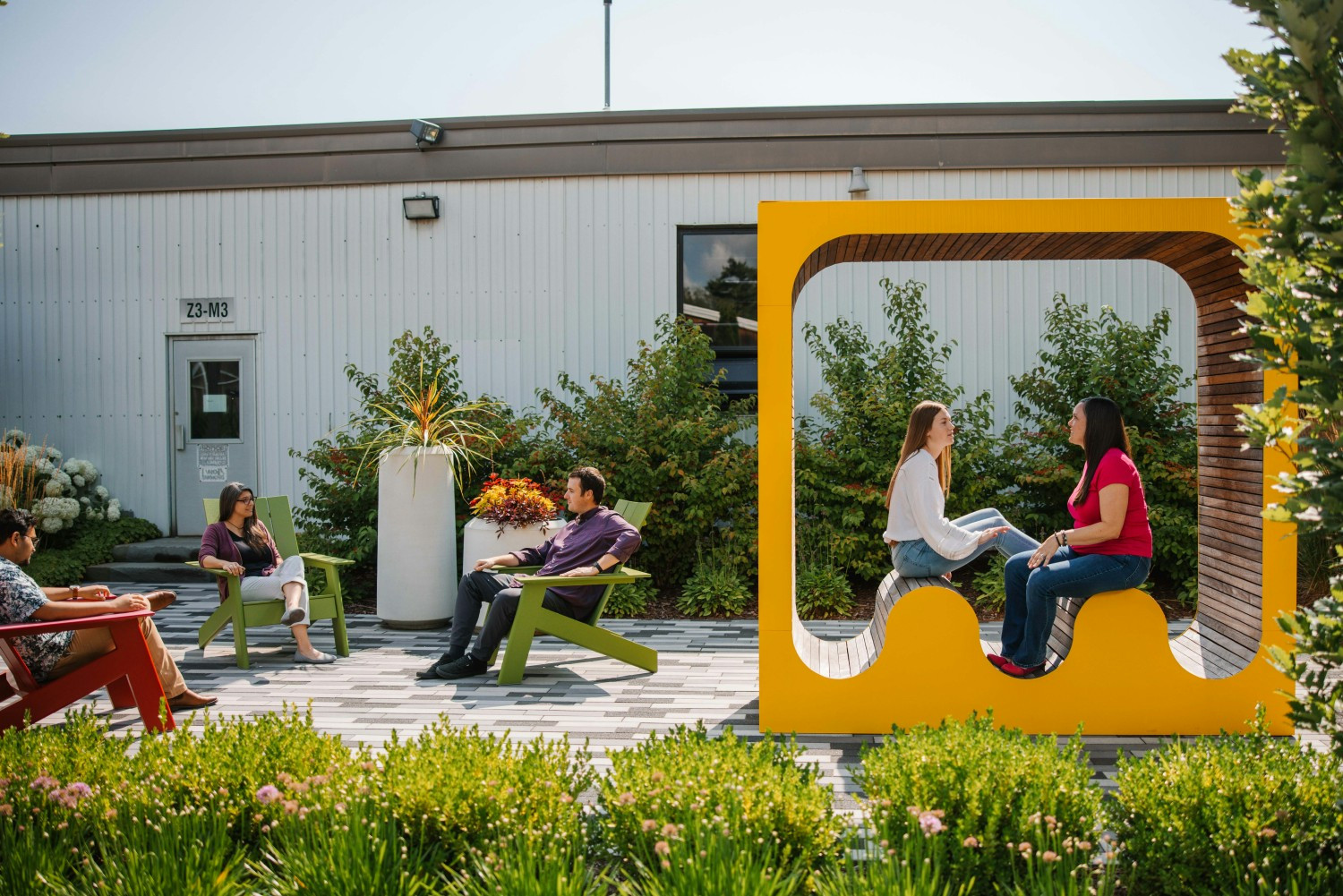 Outdoor team collaboration