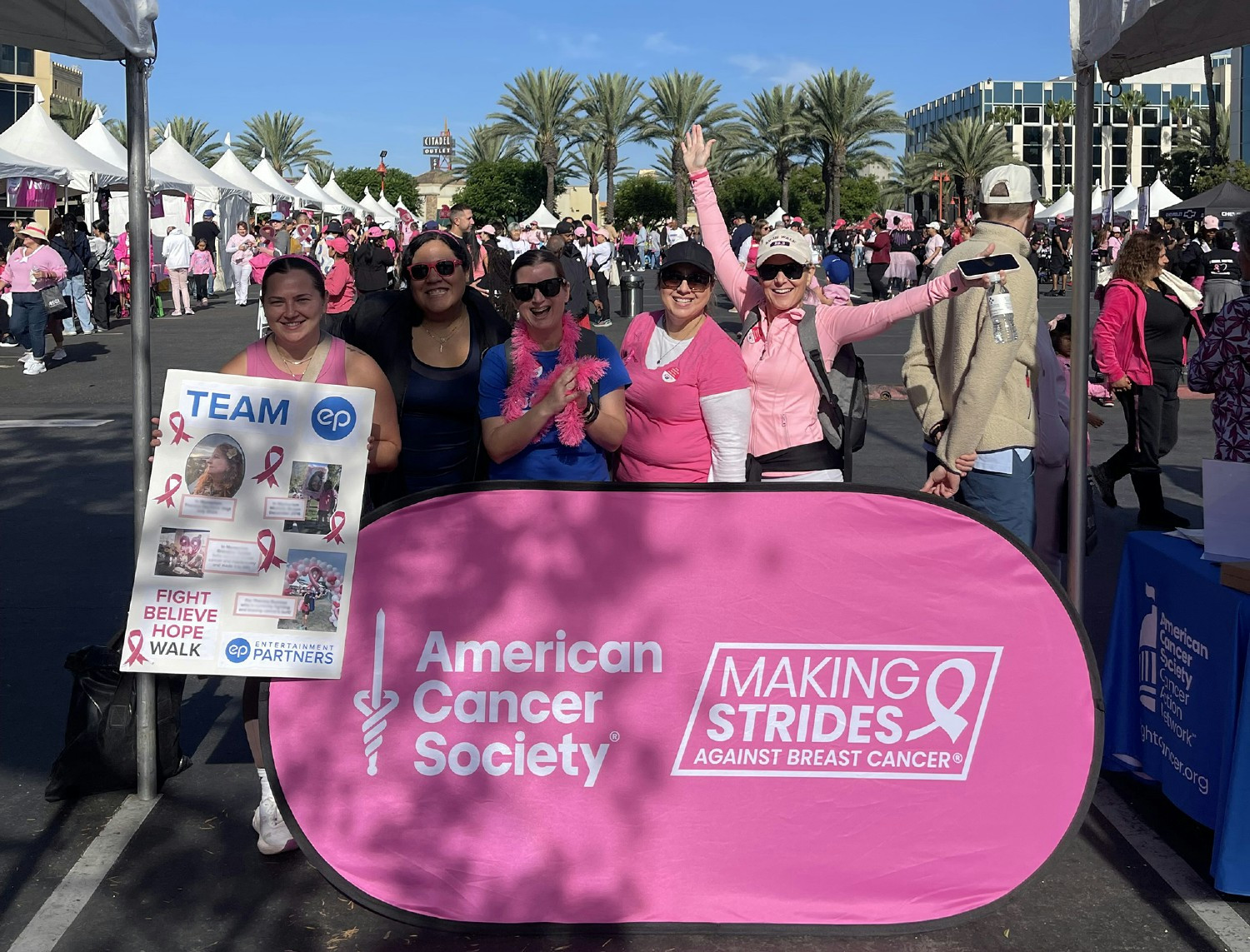 Employees wore pink and participated in a breast cancer awareness walk to support lifesaving cancer research.