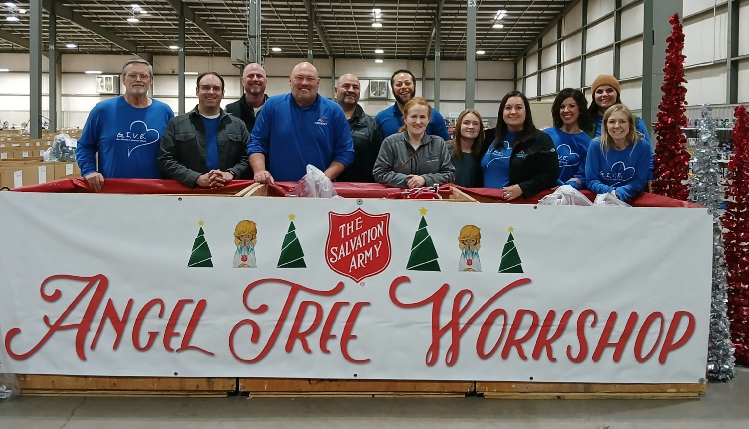 Employees volunteering for the Salvation Army Angel Tree to provide gifts to OKC area children and seniors. 