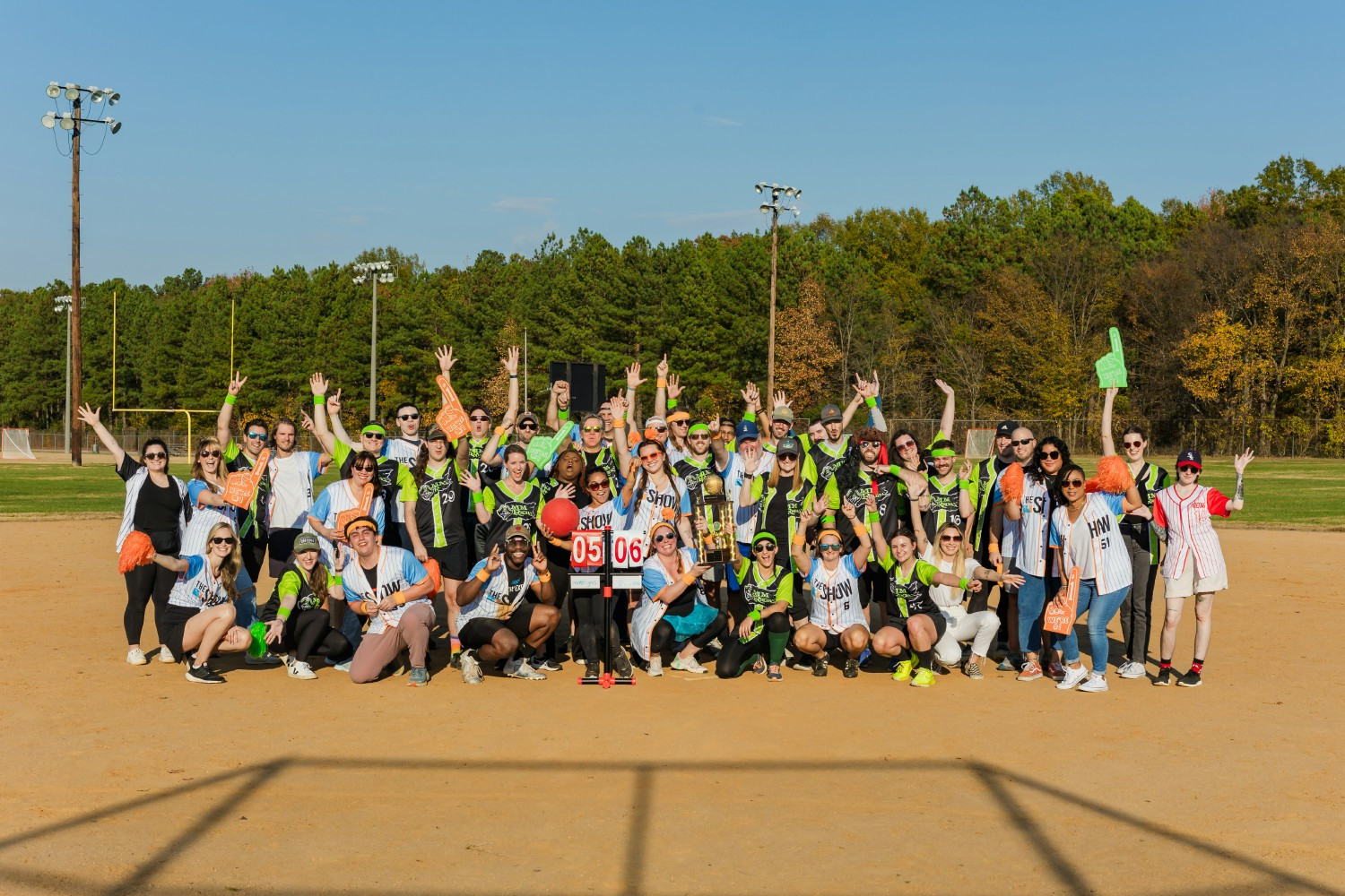 It's kickball time! At KCM, we balance competition and teamwork in our annual fall kickball game.
