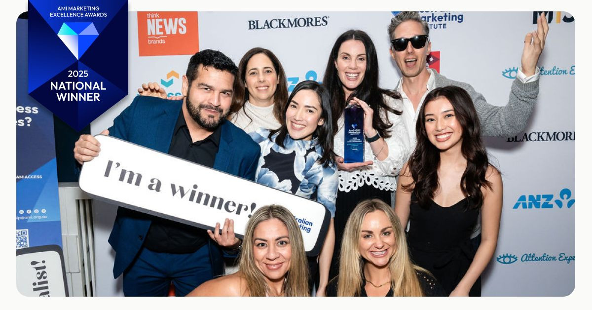 Winner of the AI-Powered Marketing Category at the Australian Marketing Excellence Awards 2025