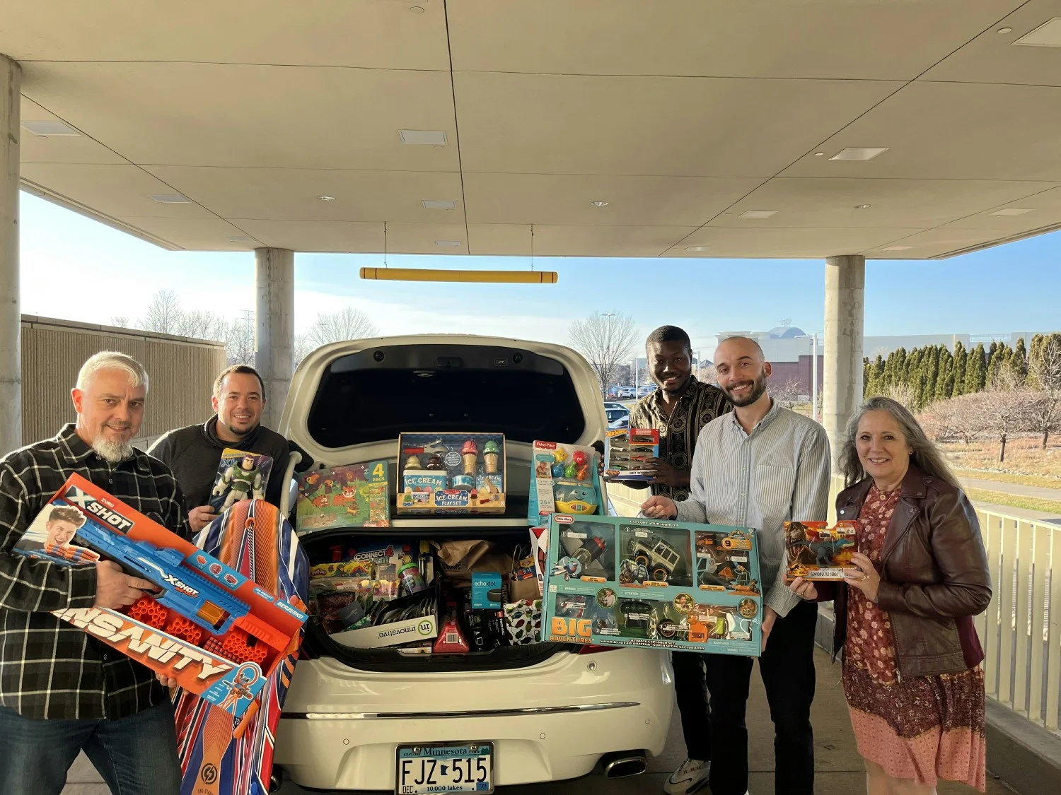 Employees packed their vehicles with toys for the U.S. Marine Corps Reserve to deliver to disadvantaged children.