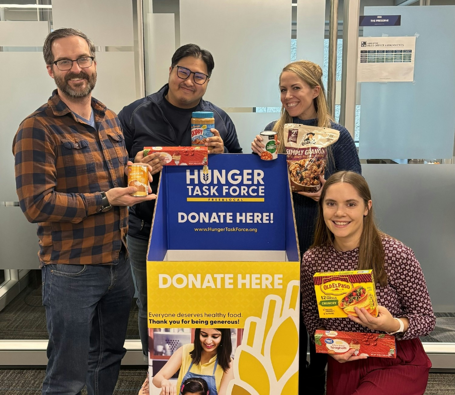 Best Version Media supports the Hunger Task Force with a local food drive every holiday season.