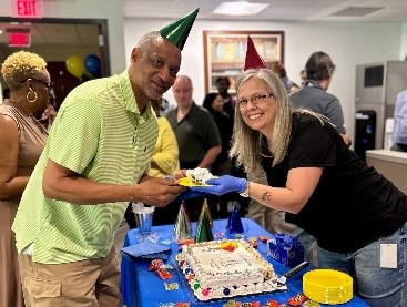 Did you say cake. LGA employees celebrate the accomplishments of our Horizon platform. 
