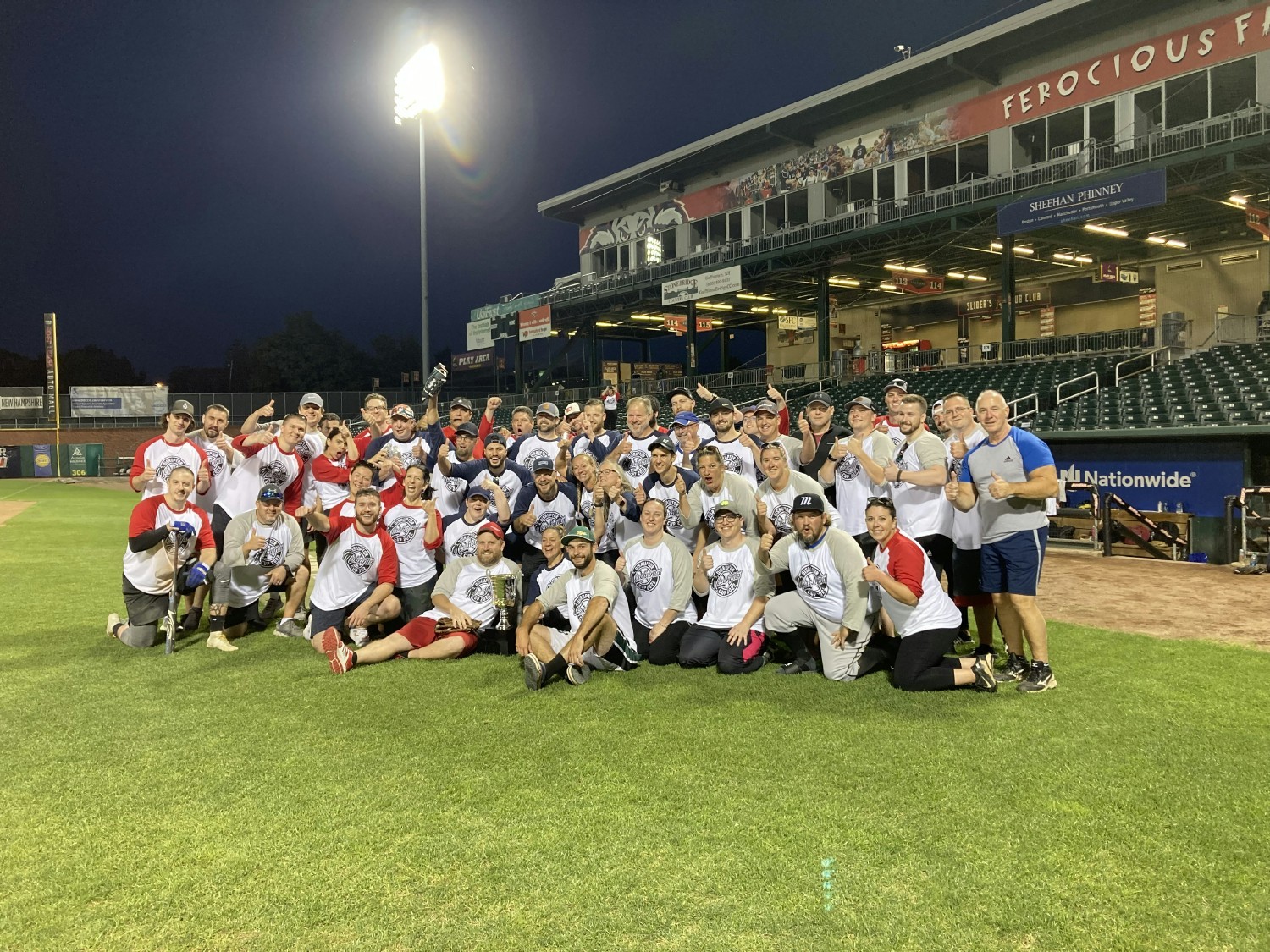 Merchants employee-athletes following the annual “Disruptor Cup” softball game