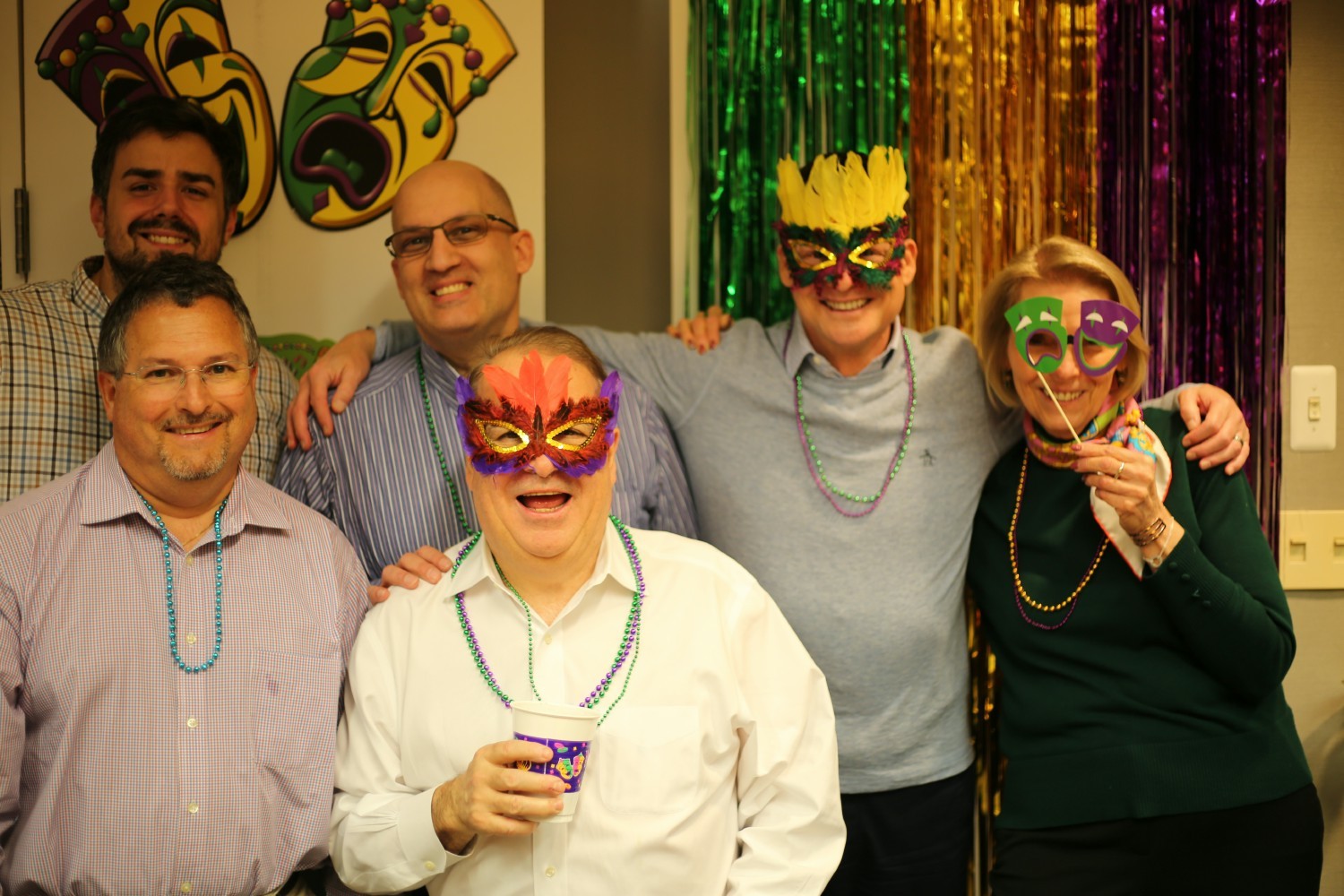 Members of our Align team getting jazzy and celebrating Mardi Gras at our annual party.