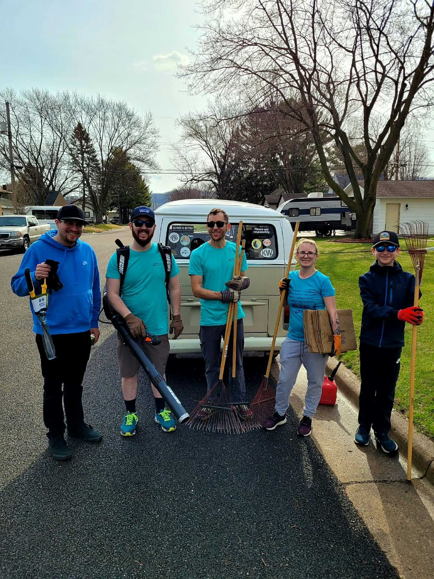 Neighbors day, employees helped 12 elderly or disabled households clean up their yards