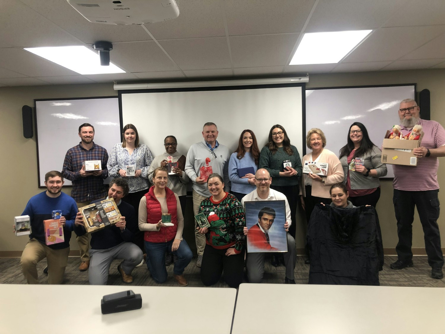 THE HOLIDAYS ARE ALWAYS A FARNSWORTH GROUP FAVORITE AS GROUPS PARTICIPATE IN THE WHITE ELEPHANT GIFT EXCHANGE. 