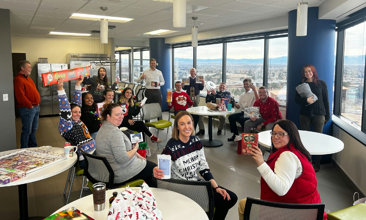 CHRISTMAS IS ALWAYS A FARNSWORTH GROUP FAVORITE AS GROUPS PARTICIPATE IN THE WHITE ELEPHANT GIFT EXCHANGE. 