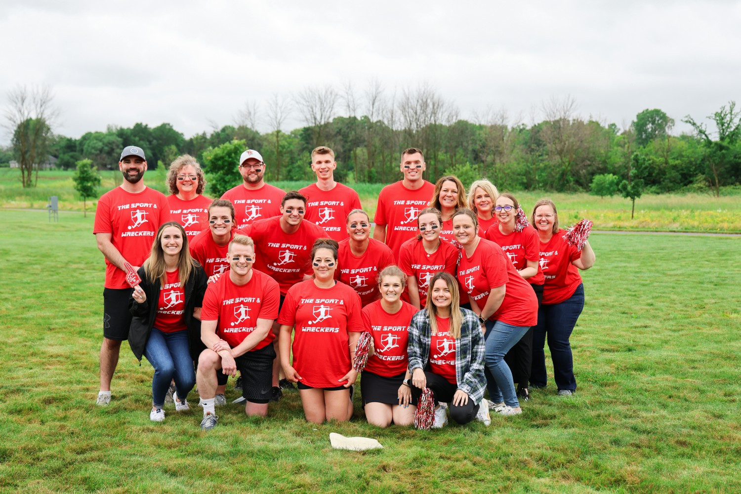 Farm Lines underwriters gather for a photo to show off their shirts supporting local farmers.