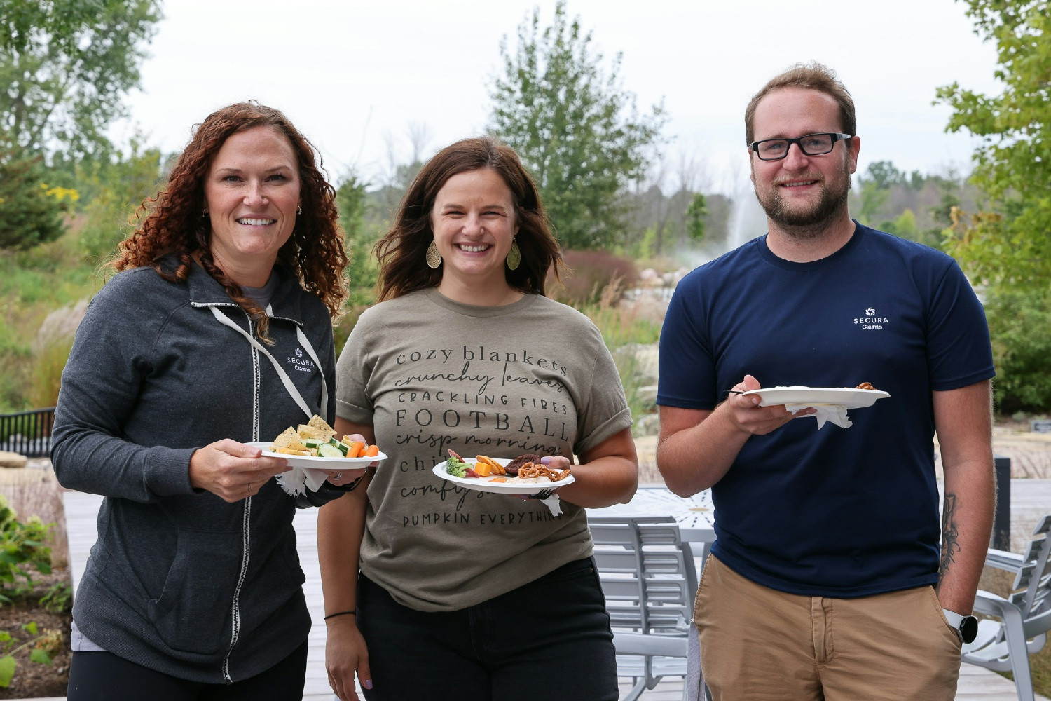 Associates celebrate the end of summer with snacks and music at SECURA’s home office. 